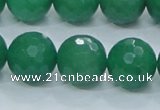 CAJ06 15.5 inches 16mm faceted round green aventurine jade beads