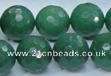 CAJ07 15.5 inches 18mm faceted round green aventurine jade beads