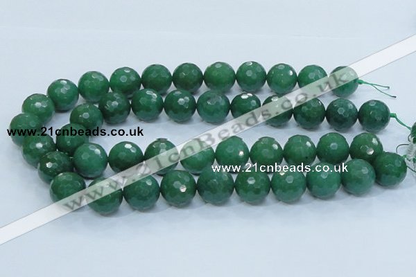 CAJ07 15.5 inches 18mm faceted round green aventurine jade beads