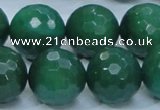 CAJ08 15.5 inches 20mm faceted round green aventurine jade beads