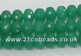 CAJ09 15.5 inches 7*10mm faceted rondelle green aventurine jade beads