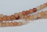 CAJ101 15.5 inches 4mm round red aventurine jade beads wholesale