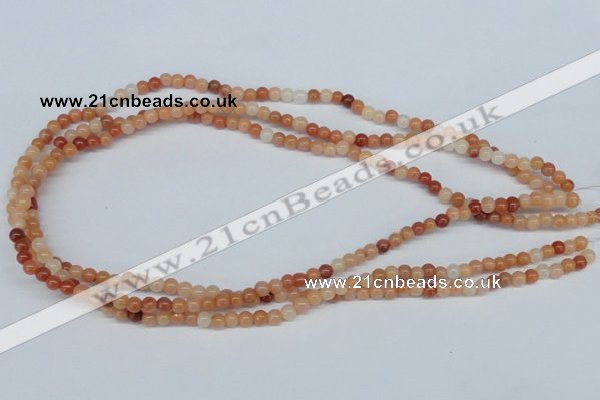 CAJ101 15.5 inches 4mm round red aventurine jade beads wholesale