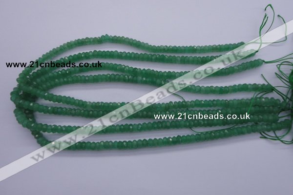 CAJ15 15.5 inches 4*6mm faceted rondelle green aventurine beads