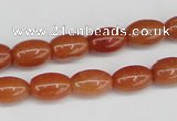CAJ150 15.5 inches 8*12mm rice red aventurine jade beads