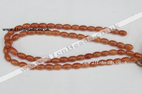 CAJ150 15.5 inches 8*12mm rice red aventurine jade beads