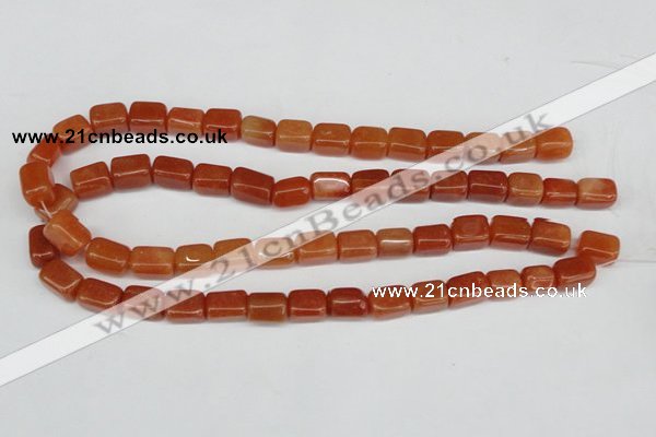 CAJ151 15.5 inches 10*13mm cuboid red aventurine jade beads