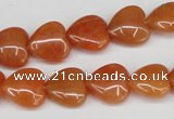 CAJ152 15.5 inches 12*12mm heart red aventurine jade beads