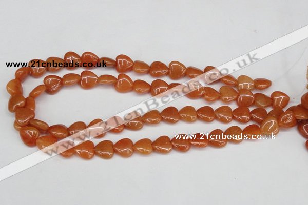 CAJ152 15.5 inches 12*12mm heart red aventurine jade beads