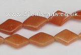 CAJ153 15.5 inches 10*15mm rhombic red aventurine jade beads