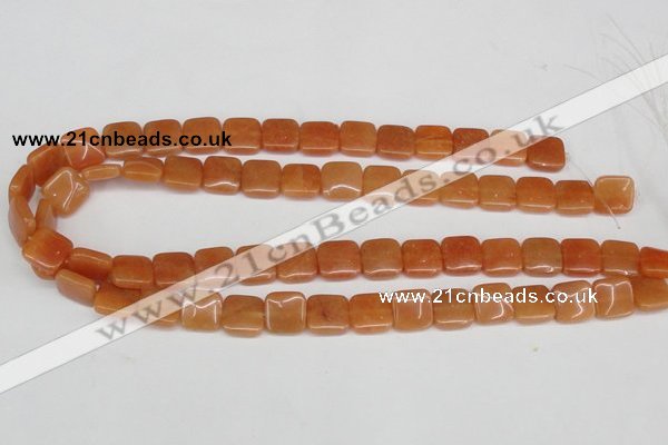 CAJ155 15.5 inches 12*12mm square red aventurine jade beads