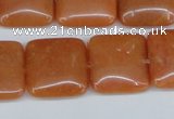 CAJ156 15.5 inches 20*20mm square red aventurine jade beads