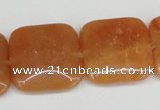 CAJ157 15.5 inches 25*25mm square red aventurine jade beads