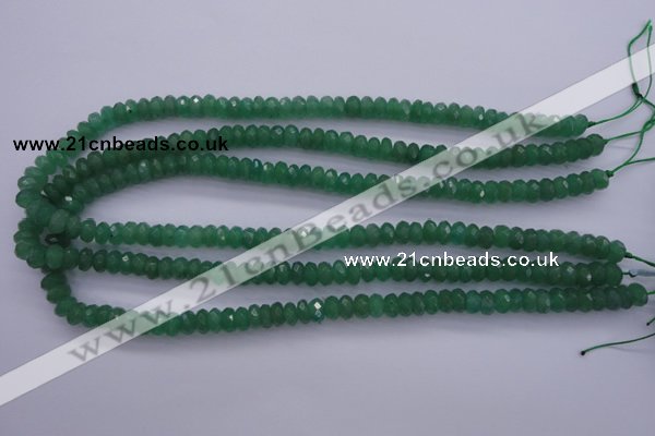 CAJ16 15.5 inches 5*8mm faceted rondelle green aventurine beads