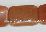 CAJ160 15.5 inches 25*35mm rectangle red aventurine jade beads