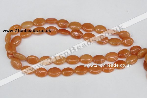 CAJ161 15.5 inches 13*18mm oval red aventurine jade beads