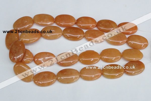 CAJ162 15.5 inches 20*30mm oval red aventurine jade beads