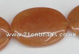 CAJ163 15.5 inches 25*35mm oval red aventurine jade beads