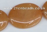 CAJ164 15.5 inches 30*45mm oval red aventurine jade beads