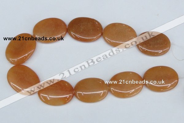 CAJ164 15.5 inches 30*45mm oval red aventurine jade beads