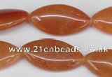 CAJ165 15.5 inches 15*30mm marquise red aventurine jade beads