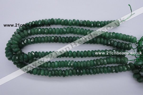 CAJ17 15.5 inches 7*12mm faceted rondelle green aventurine beads