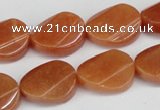 CAJ172 15.5 inches 13*18mm twisted oval red aventurine jade beads