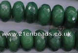 CAJ19 15.5 inches 9*18mm faceted rondelle green aventurine beads