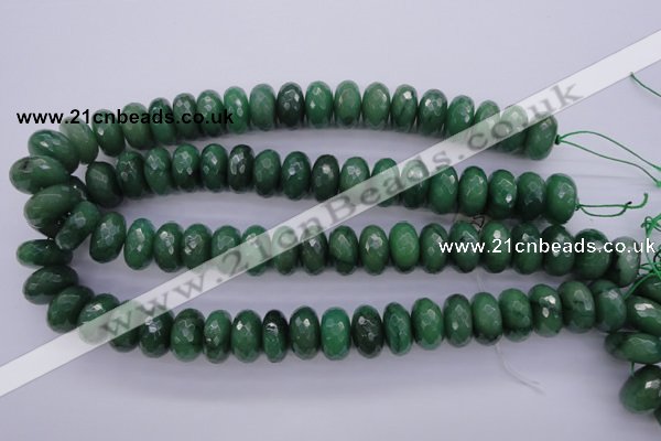 CAJ19 15.5 inches 9*18mm faceted rondelle green aventurine beads