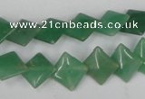 CAJ301 15.5 inches 10*10mm diamond green aventurine jade beads