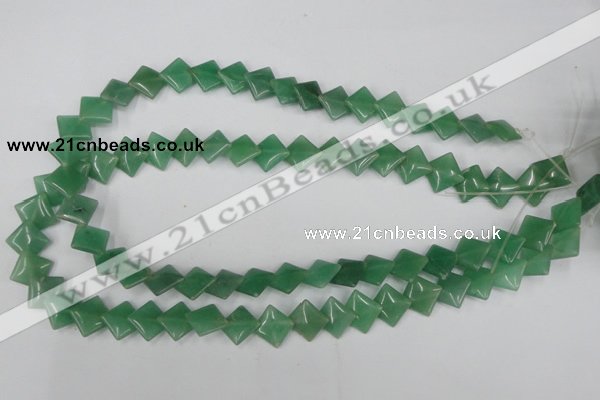 CAJ301 15.5 inches 10*10mm diamond green aventurine jade beads