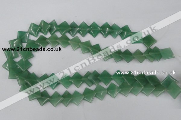 CAJ302 15.5 inches 14*14mm diamond green aventurine jade beads