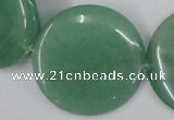 CAJ306 15.5 inches 40mm flat round green aventurine jade beads