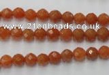 CAJ361 15.5 inches 6mm faceted round red aventurine beads wholesale