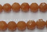 CAJ363 15.5 inches 10mm faceted round red aventurine beads wholesale