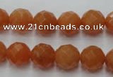 CAJ364 15.5 inches 12mm faceted round red aventurine beads wholesale