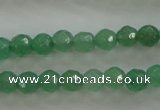 CAJ409 15.5 inches 4mm faceted round green aventurine beads