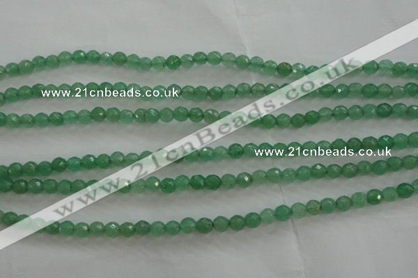 CAJ409 15.5 inches 4mm faceted round green aventurine beads