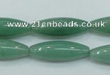 CAJ52 15.5 inches 10*30mm rice green aventurine jade beads wholesale