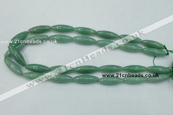 CAJ52 15.5 inches 10*30mm rice green aventurine jade beads wholesale