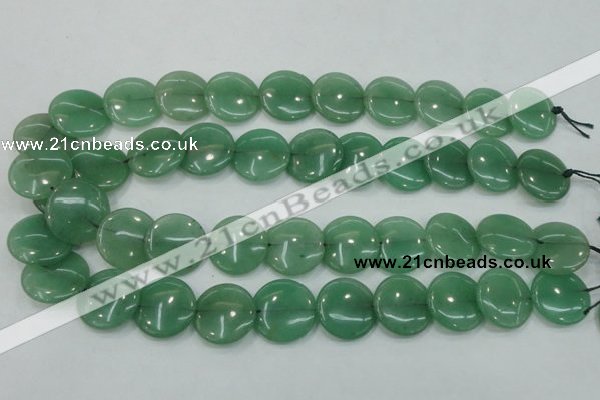 CAJ55 15.5 inches 20mm flat round green aventurine jade beads wholesale