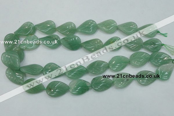 CAJ56 15.5 inches 18*25mm twisted leaf green aventurine jade beads