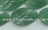 CAJ57 15.5 inches 22*30mm twisted leaf green aventurine jade beads