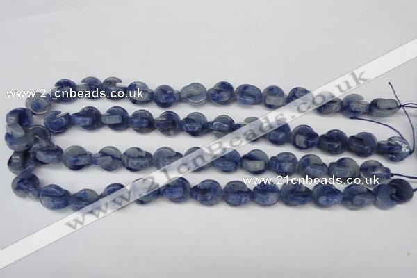 CAJ582 15.5 inches 12*12mm curved moon blue aventurine beads wholesale