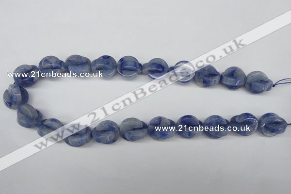 CAJ584 15.5 inches 16*16mm curved moon blue aventurine beads wholesale