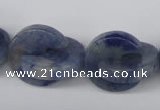 CAJ586 15.5 inches 20*20mm curved moon blue aventurine beads wholesale