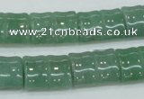 CAJ59 15.5 inches 13*18mm flat bamboo green aventurine jade beads