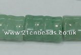 CAJ60 15.5 inches 18*25mm flat bamboo green aventurine jade beads