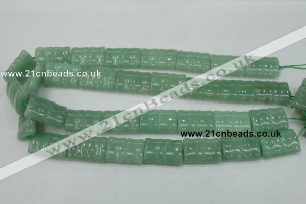 CAJ60 15.5 inches 18*25mm flat bamboo green aventurine jade beads