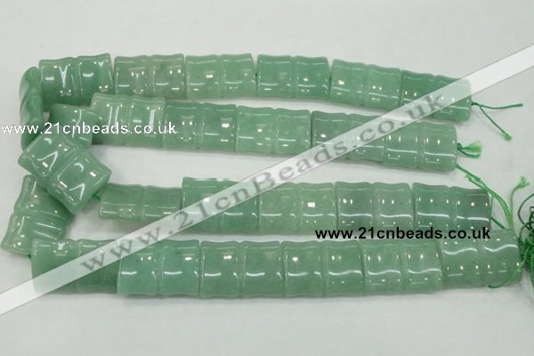 CAJ61 15.5 inches 22*30mm flat bamboo green aventurine jade beads